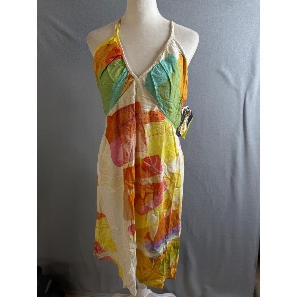 Jams World Dress Women's Extra Large Sunkiss Halter Floral Print Sleeveless‎ NWT